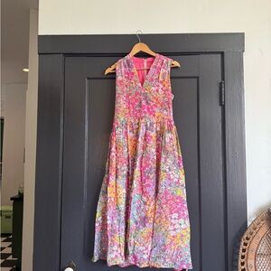 Kate Spade Pink Floral dots burnout dress size 2